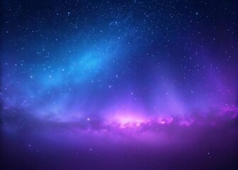Obraz premium Abstract Cosmic Ocean Horizon with Purple and Blue Night Sky and Stars
