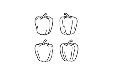 Bell Pepper line art illustration
