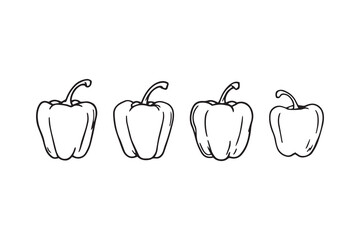 Bell Pepper line art illustration