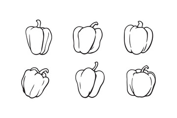 Bell Pepper line art illustration