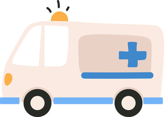 Hand Drawn Ambulance Cartoon