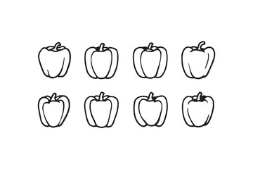 Bell Pepper line art illustration