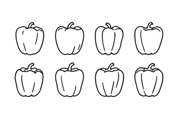 Bell Pepper line art illustration