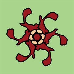 vector ceramic motif design in various colors with green background