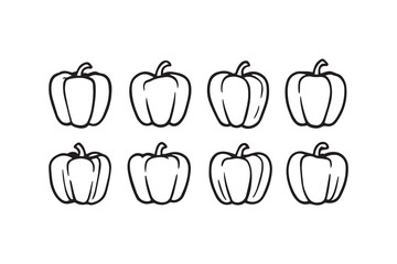 Bell Pepper line art illustration