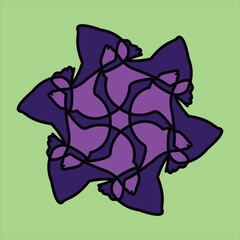 vector ceramic motif design in various colors with green background