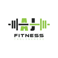 initial monogram for Fitness logo design