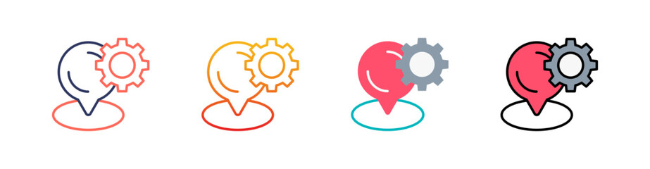 Positioning Multi Style Icon Set Vector 