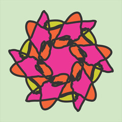 vector ceramic motif design in various colors with green background