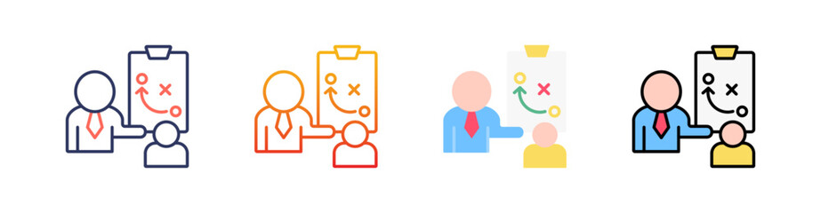 Strategy Multi Style Icon Set Vector 