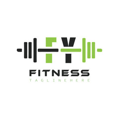 Fototapeta premium initial monogram for Fitness logo design