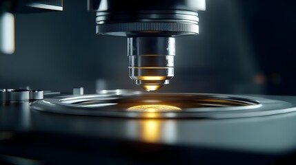 Scientist Examining Samples Under Microscope with Focus and Precision