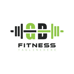 Fototapeta premium initial monogram for Fitness logo design