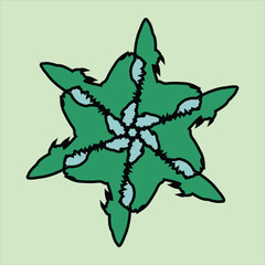 vector ceramic motif design in various colors with green background