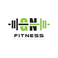 Fototapeta premium initial monogram for Fitness logo design