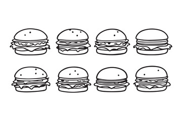 Burger line art illustration