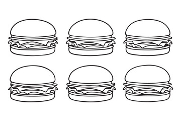 Burger line art illustration