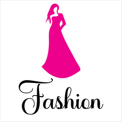 Fashion logo design  dress fashion Premium Vector beauty women's dress art fashion logo design illustration