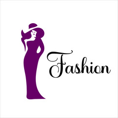 Fashion logo design  dress fashion Premium Vector beauty women's dress art fashion logo design illustration