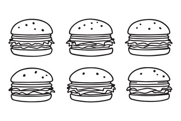 Burger line art illustration