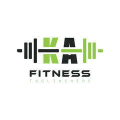 initial monogram for Fitness logo design