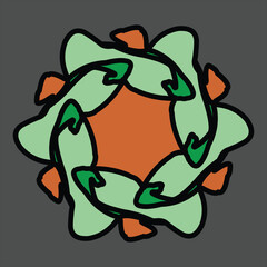colorful ceramic design with gray background