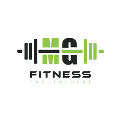 initial monogram for Fitness logo design