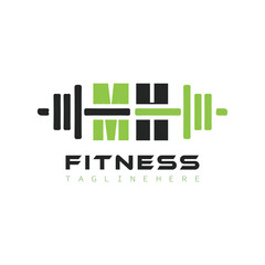 initial monogram for Fitness logo design