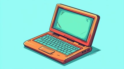Retro Laptop Illustration