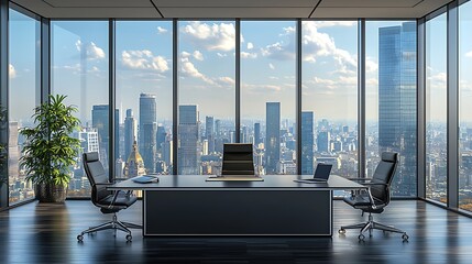 Modern Executive Office with City View