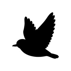 Flying plover bird silhouette vector flat illustration design.