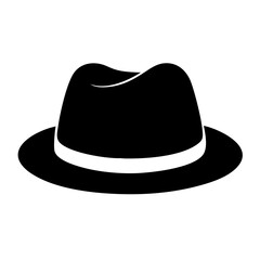 fedoras icon, fedoras silhouette vector illustration-simple silhouette illustration of fedoras, perfect for fedoras logos and icons