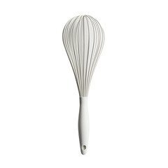 Elegant White Whisk on Black Background, Kitchen Utensil, Baking Tool