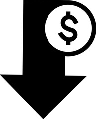 Decrease icon in flat. isolated on transparent background