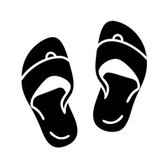 sandals icon, sandals silhouette vector illustration-simple silhouette illustration of sandals, perfect for sandals logos and icons