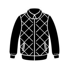 quilted jacket icon, quilted jacket silhouette vector illustration-simple silhouette illustration of quilted jacket, perfect for quilted jacket logos and icons