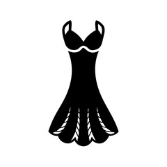 mermaid dress icon, mermaid dress silhouette vector illustration-simple silhouette illustration of mermaid dress, perfect for mermaid dress logos and icons
