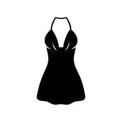 halter dress icon, halter dress silhouette vector illustration-simple silhouette illustration of halter dress, perfect for halter dress logos and icons