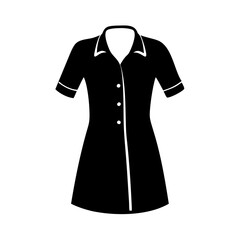 shirt dress icon, shirt dress silhouette vector illustration-simple silhouette illustration of shirt dress, perfect for shirt dress logos and icons