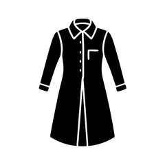 shirt dress icon, shirt dress silhouette vector illustration-simple silhouette illustration of shirt dress, perfect for shirt dress logos and icons