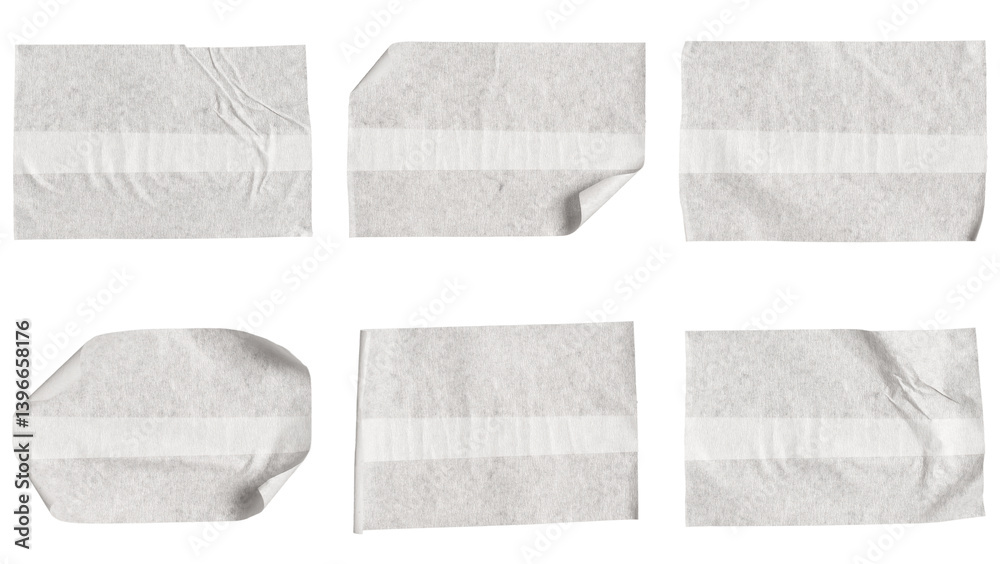 Poster set of white banners paper stickers sheets, copy space for text preview tags labels elements design,
