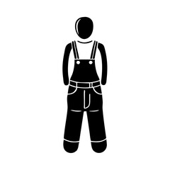 overalls icon, overalls silhouette vector illustration-simple silhouette illustration of overalls, perfect for overalls logos and icons