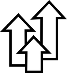 Increase icon in Line. isolated on transparent background