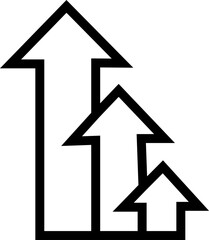 Increase icon in Line. isolated on transparent background