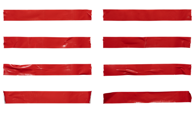 Set of red banners paper stickers sheets, Copy space for text preview tags labels elements design, isolated on white background, png	