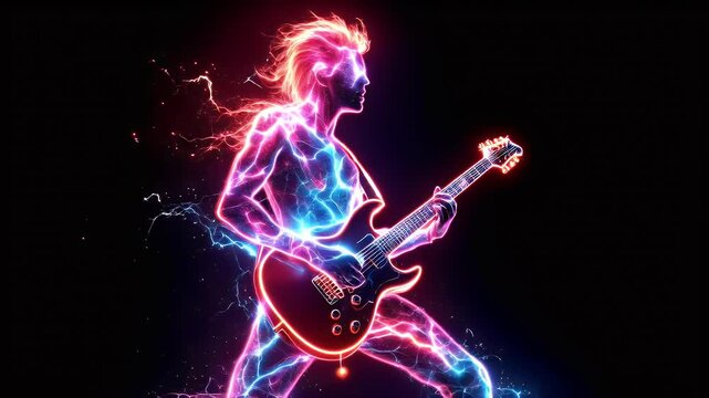 guitar player on black