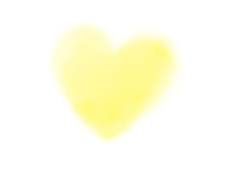 水彩・シンプル・ふんわり黄色のハートのイラスト