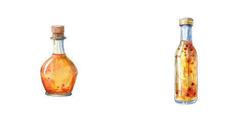 chinese sesame balls watercolor vector illustration