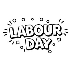 Labour Day graphic, comic style
