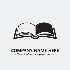 Book illustration black and white for logo company vector image
